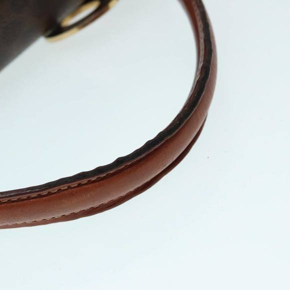 CELINE Macadam Canvas Hand Bag PVC Leather 2way Brown Gold Auth 91303 - Picture 8 of 16